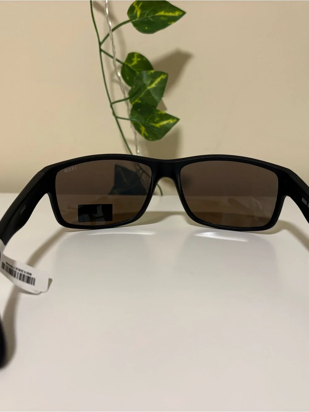 Izod Black Frame Sunglasses with Blue-Purple Mirrored Lenses